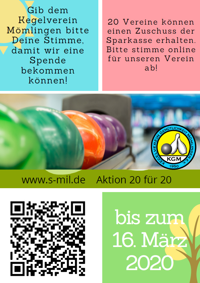 Große Bitte: Der Kegelverein braucht Deine Stimme bei einer Online Abstimmung