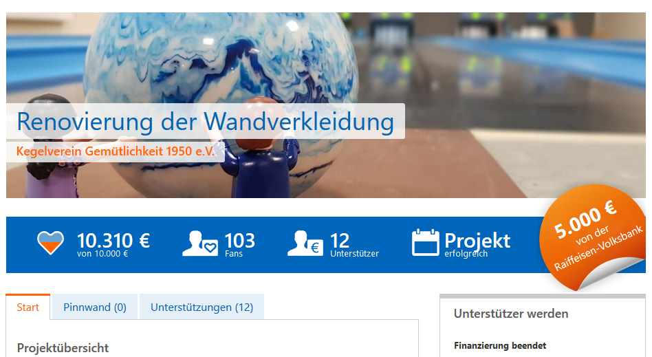 Crowdfunding Projekt: Wandverkleidung – erfolgreich abgeschlosssen im Mai&nbsp;2021